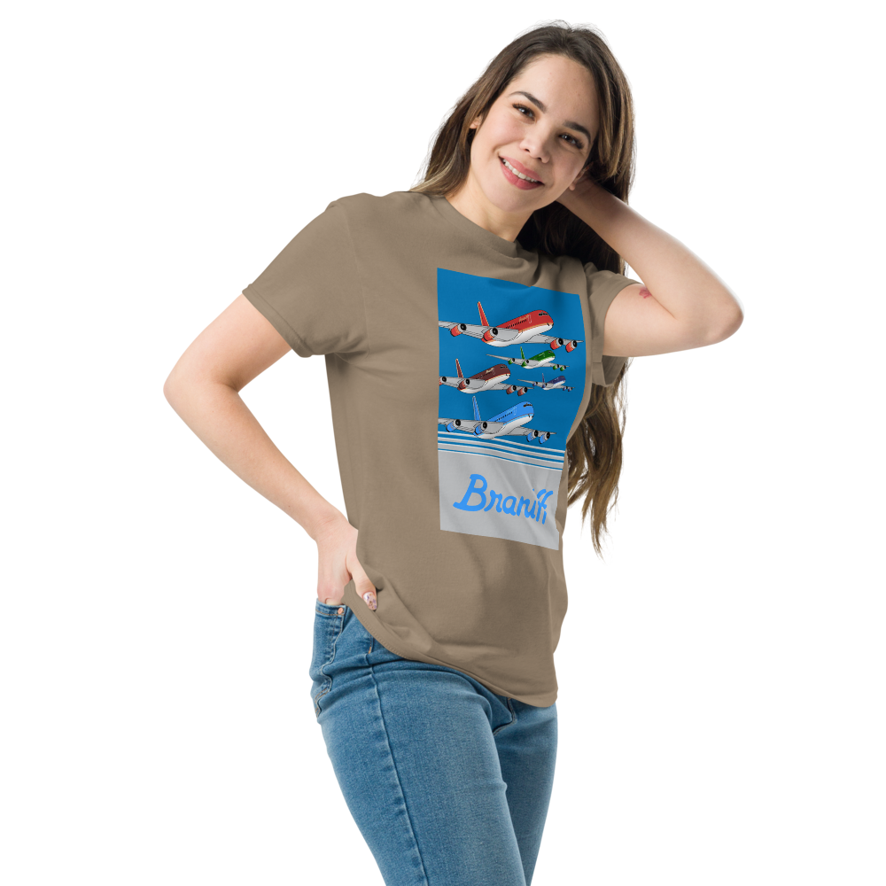 T-Shirt Shirt Short Sleeve by Gildan Braniff McDonnell Douglas DC-8-62 Inflight 1978 Ultra Color Scheme