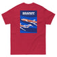 T-Shirt Shirt Short Sleeve by Gildan Braniff Flying Colors Boeing 727 Bicentennial Color Scheme on Shirt Back
