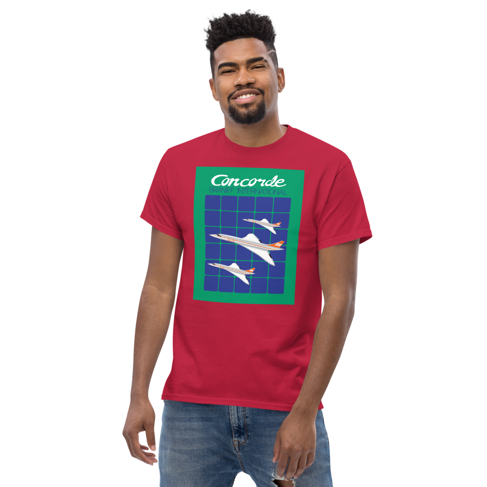 T-Shirt Shirt Short Sleeve by Gildan Men's Women's Braniff Concorde SST Inflight