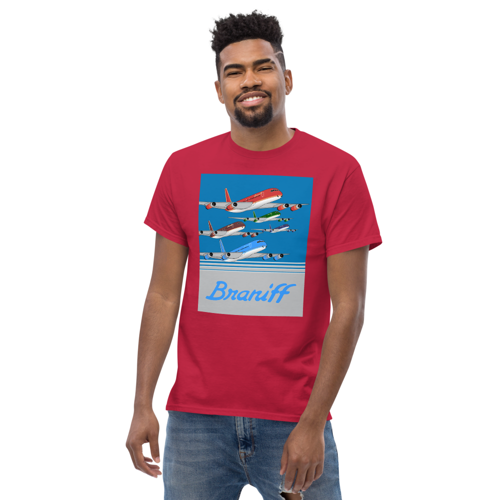 T-Shirt Shirt Short Sleeve by Gildan Braniff McDonnell Douglas DC-8-62 Inflight 1978 Ultra Color Scheme