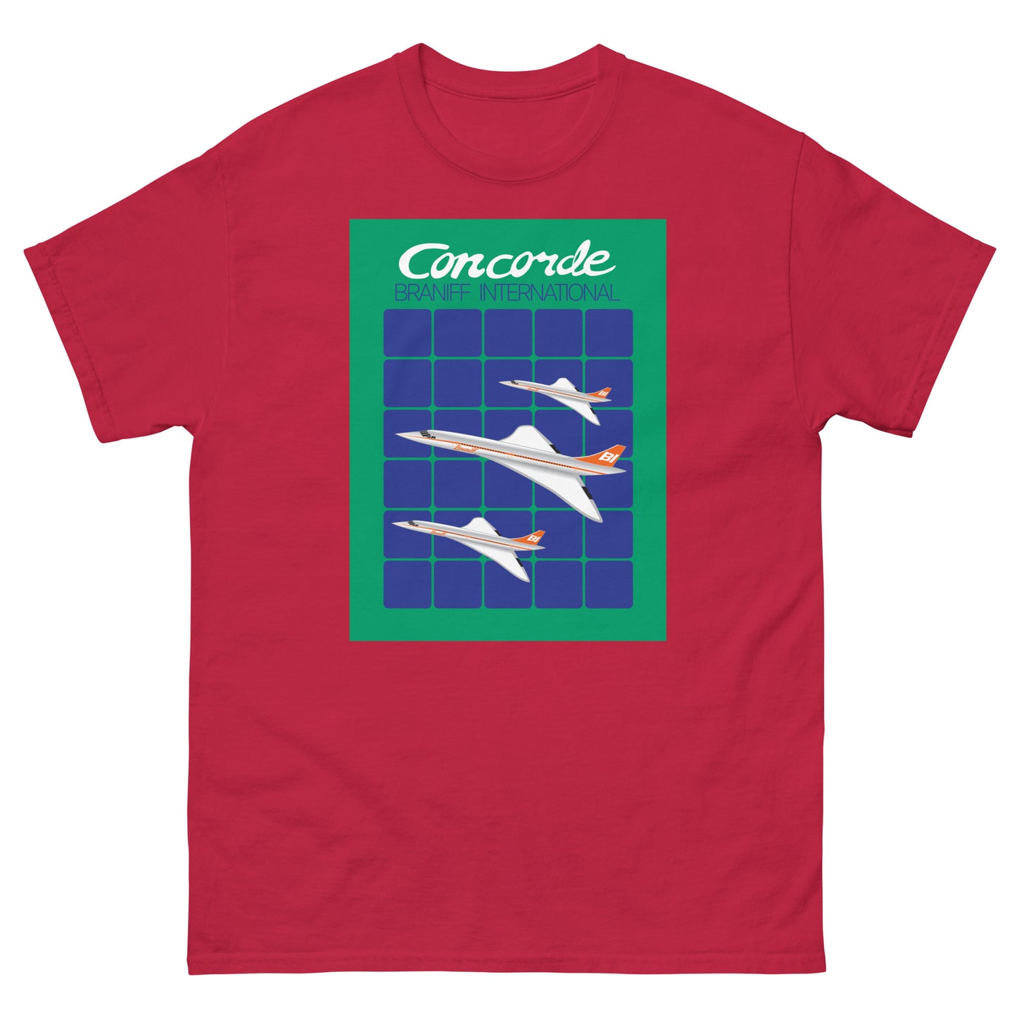 T-Shirt Shirt Short Sleeve by Gildan Men's Women's Braniff Concorde SST Inflight