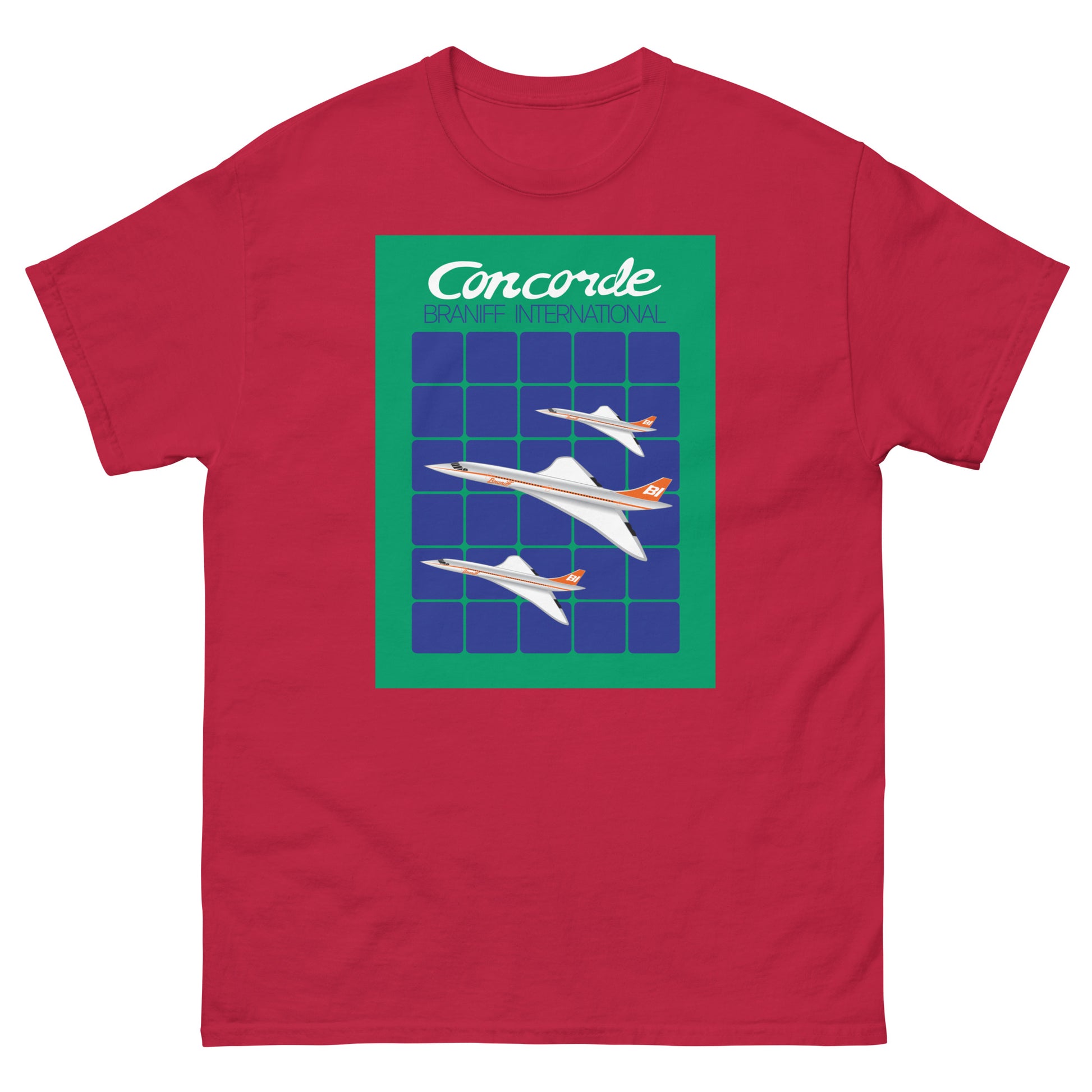 T-Shirt Shirt Short Sleeve by Gildan Men's Women's Braniff Concorde SST Inflight