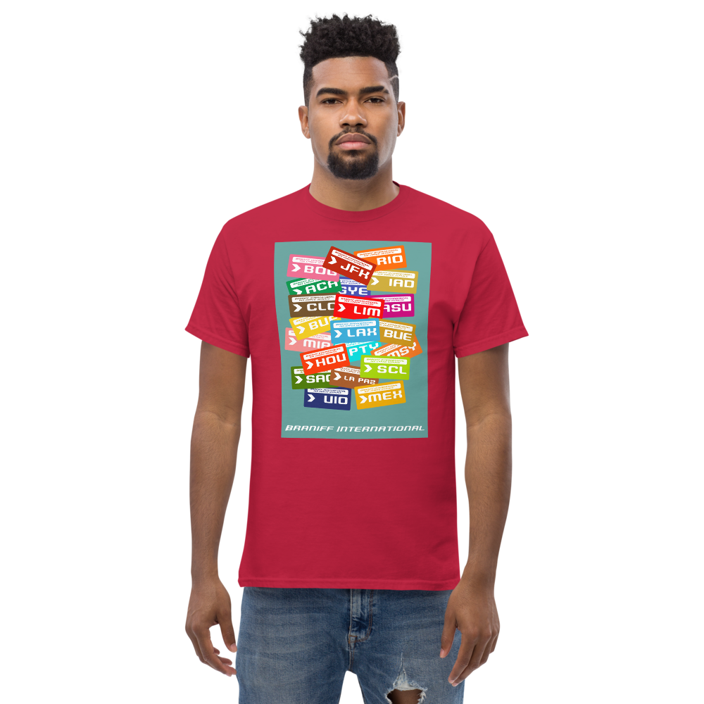 T-Shirt Shirt Short Sleeve by Gildan Men's Women's Braniff Luggage Tag Destinations