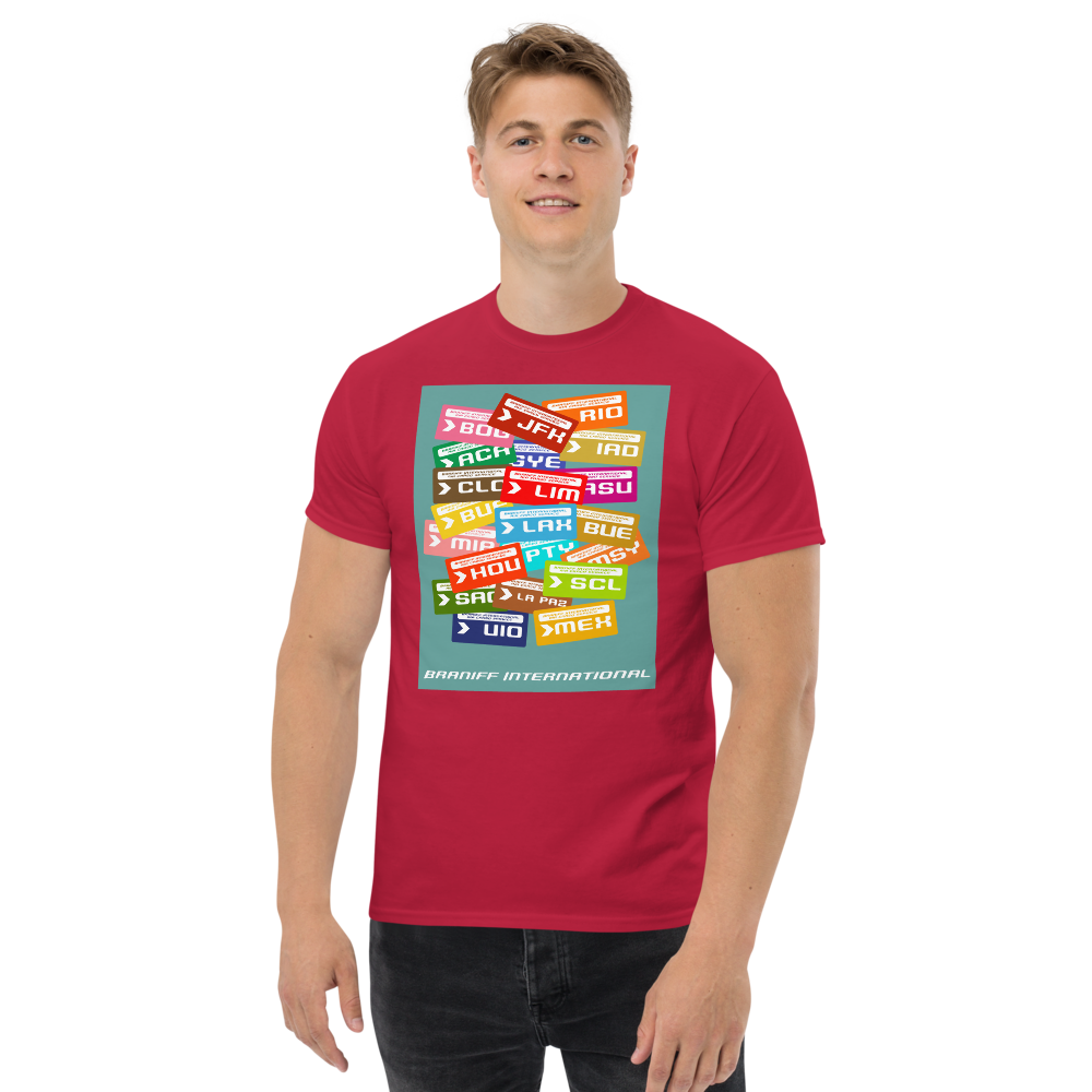 T-Shirt Shirt Short Sleeve by Gildan Men's Women's Braniff Luggage Tag Destinations
