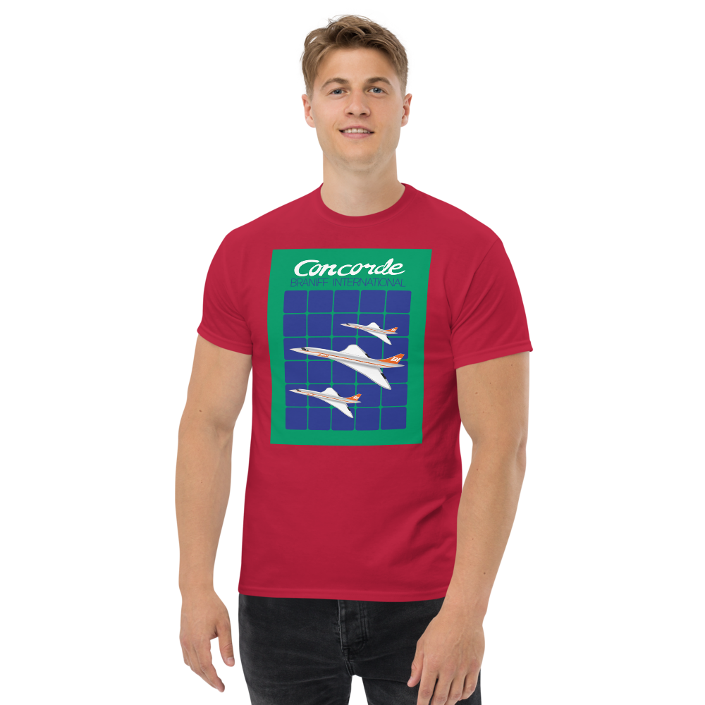 T-Shirt Shirt Short Sleeve by Gildan Men's Women's Braniff Concorde SST Inflight