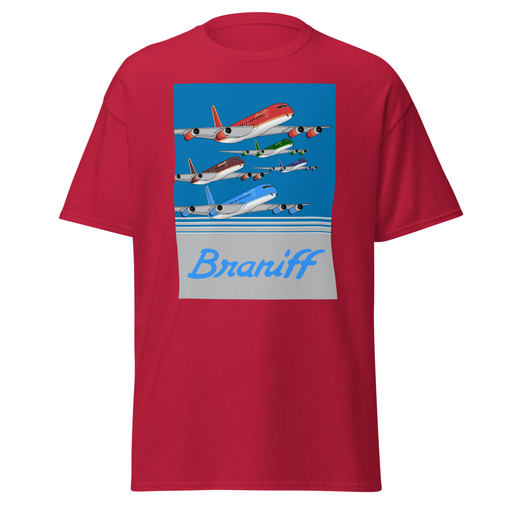 T-Shirt Shirt Short Sleeve by Gildan Braniff McDonnell Douglas DC-8-62 Inflight 1978 Ultra Color Scheme