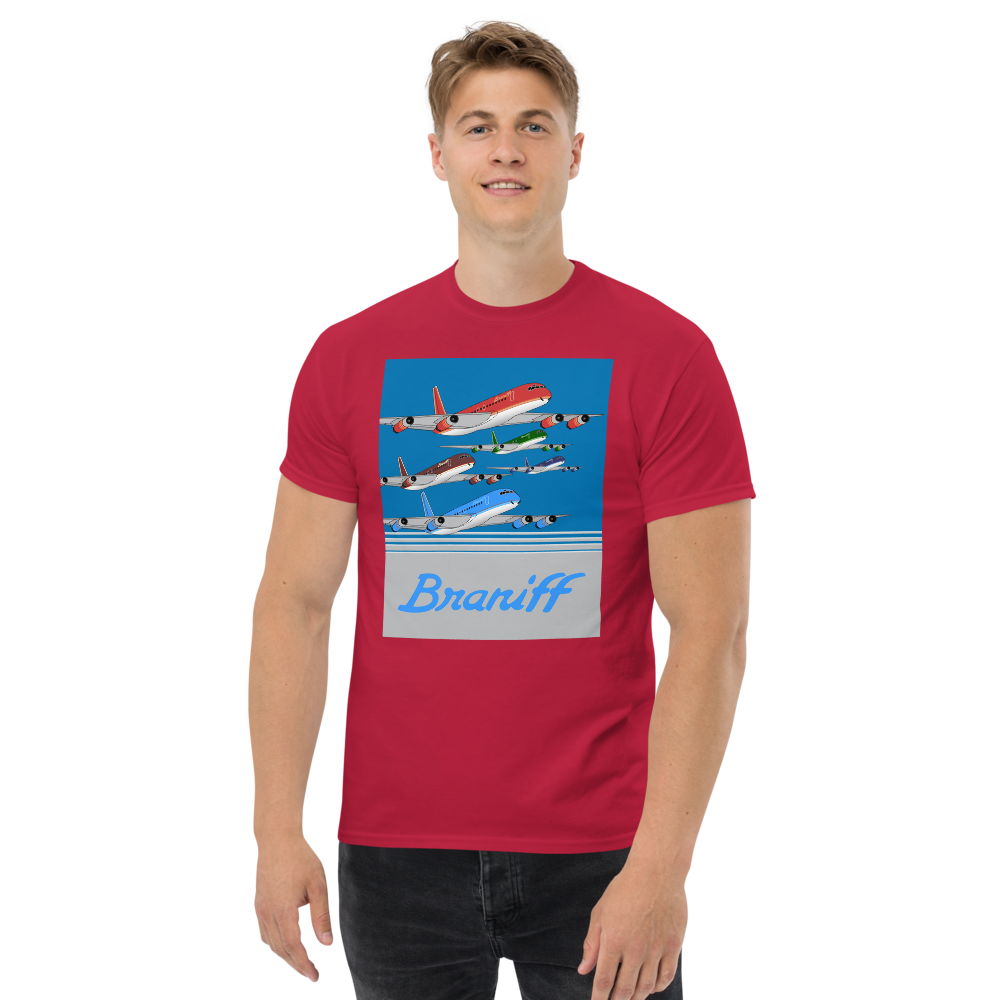 T-Shirt Shirt Short Sleeve by Gildan Braniff McDonnell Douglas DC-8-62 Inflight 1978 Ultra Color Scheme