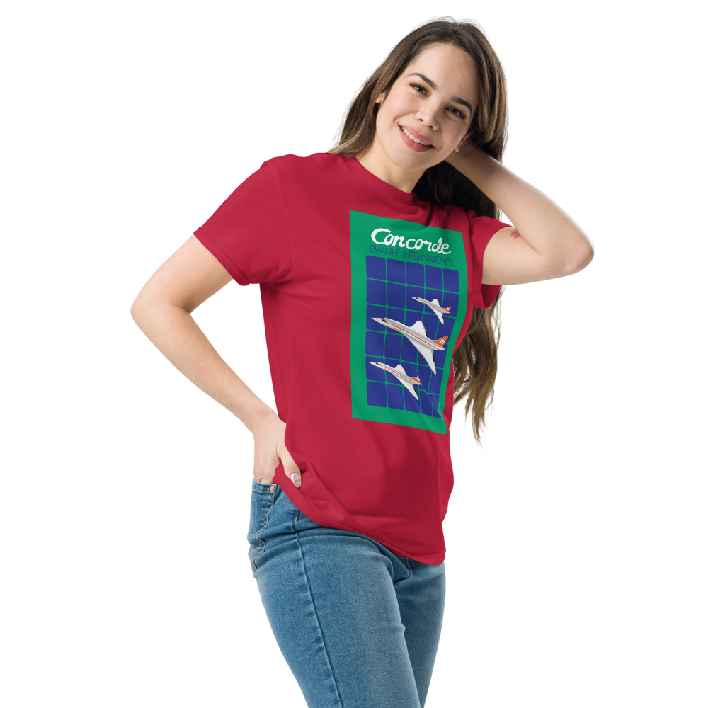 T-Shirt Shirt Short Sleeve by Gildan Men's Women's Braniff Concorde SST Inflight