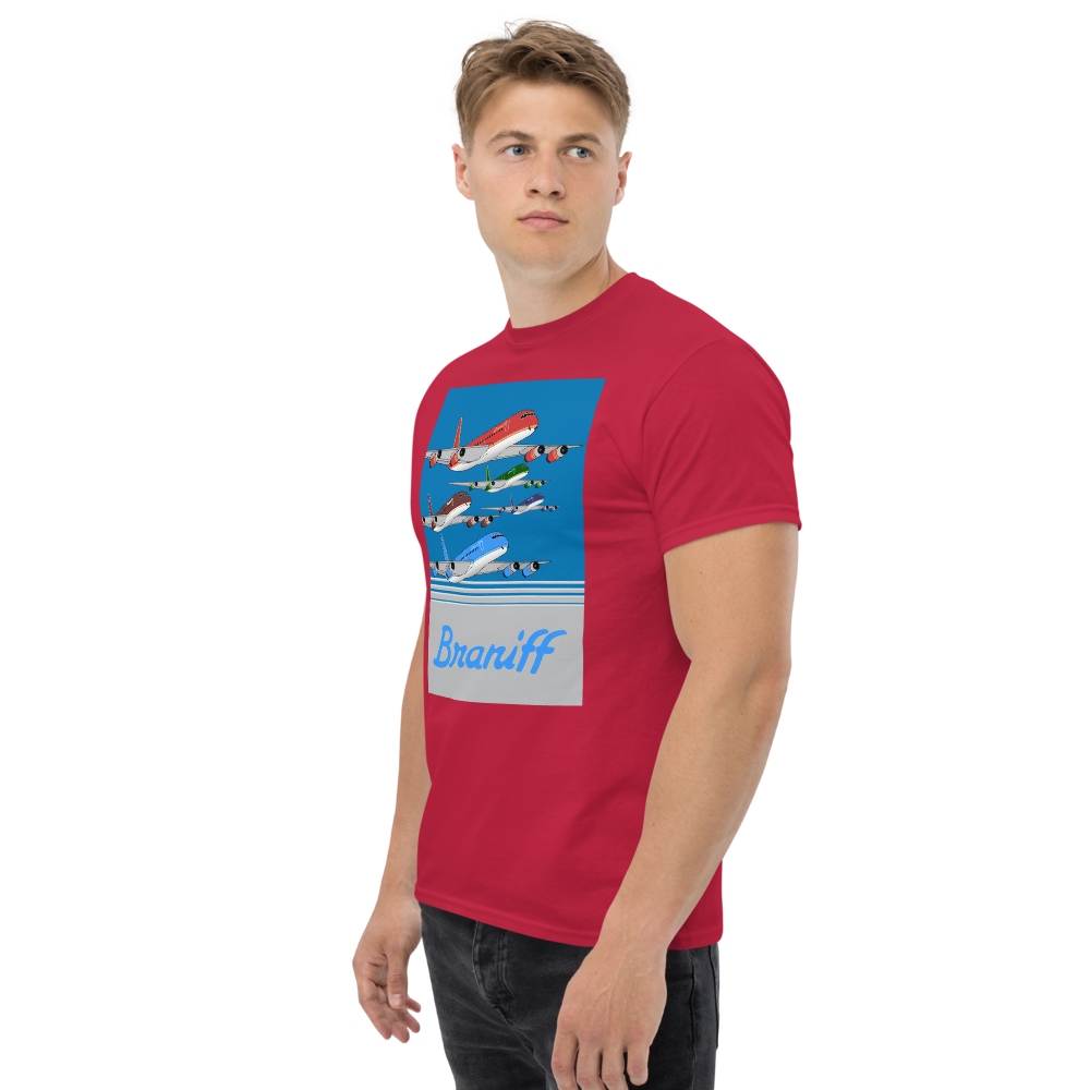 T-Shirt Shirt Short Sleeve by Gildan Braniff McDonnell Douglas DC-8-62 Inflight 1978 Ultra Color Scheme