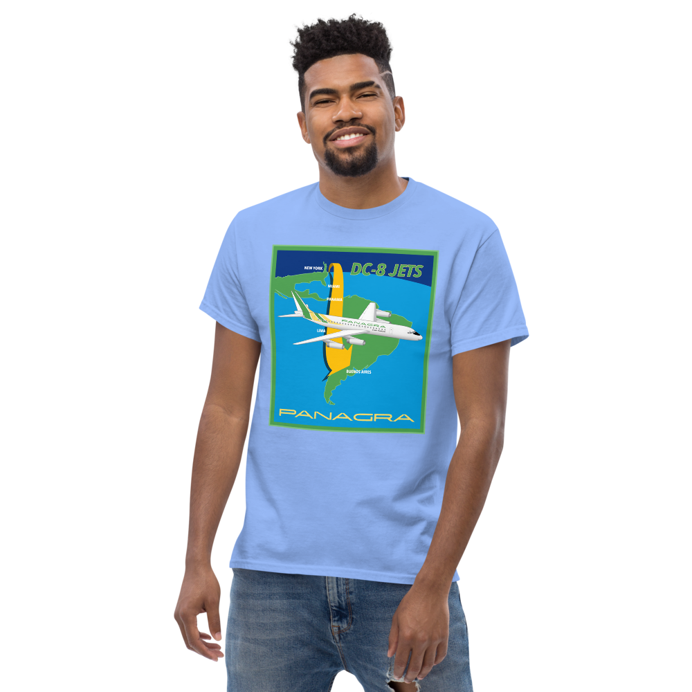 T-Shirt Shirt Short Sleeve Gildan Unisex Braniff Panagra McDonnell Douglas DC-8-62 Concept