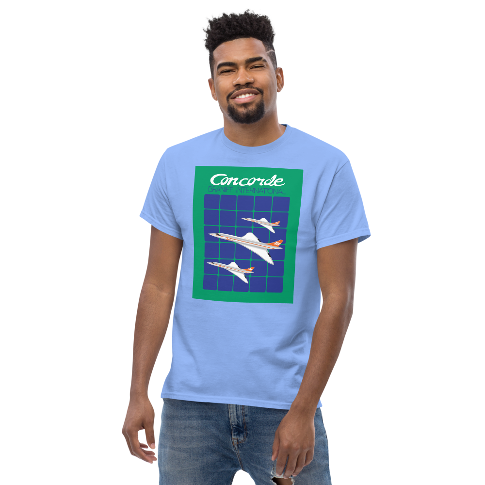 T-Shirt Shirt Short Sleeve by Gildan Men's Women's Braniff Concorde SST Inflight