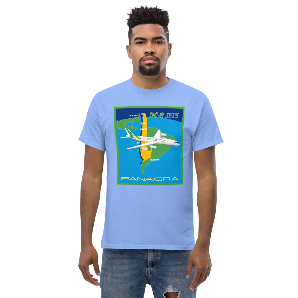 T-Shirt Shirt Short Sleeve Gildan Unisex Braniff Panagra McDonnell Douglas DC-8-62 Concept