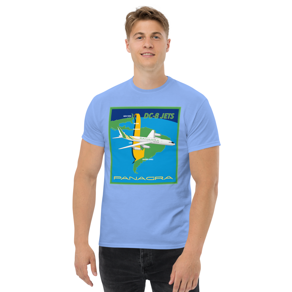 T-Shirt Shirt Short Sleeve Gildan Unisex Braniff Panagra McDonnell Douglas DC-8-62 Concept