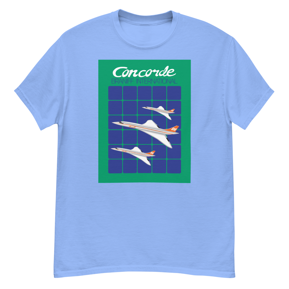 T-Shirt Shirt Short Sleeve by Gildan Men's Women's Braniff Concorde SST Inflight