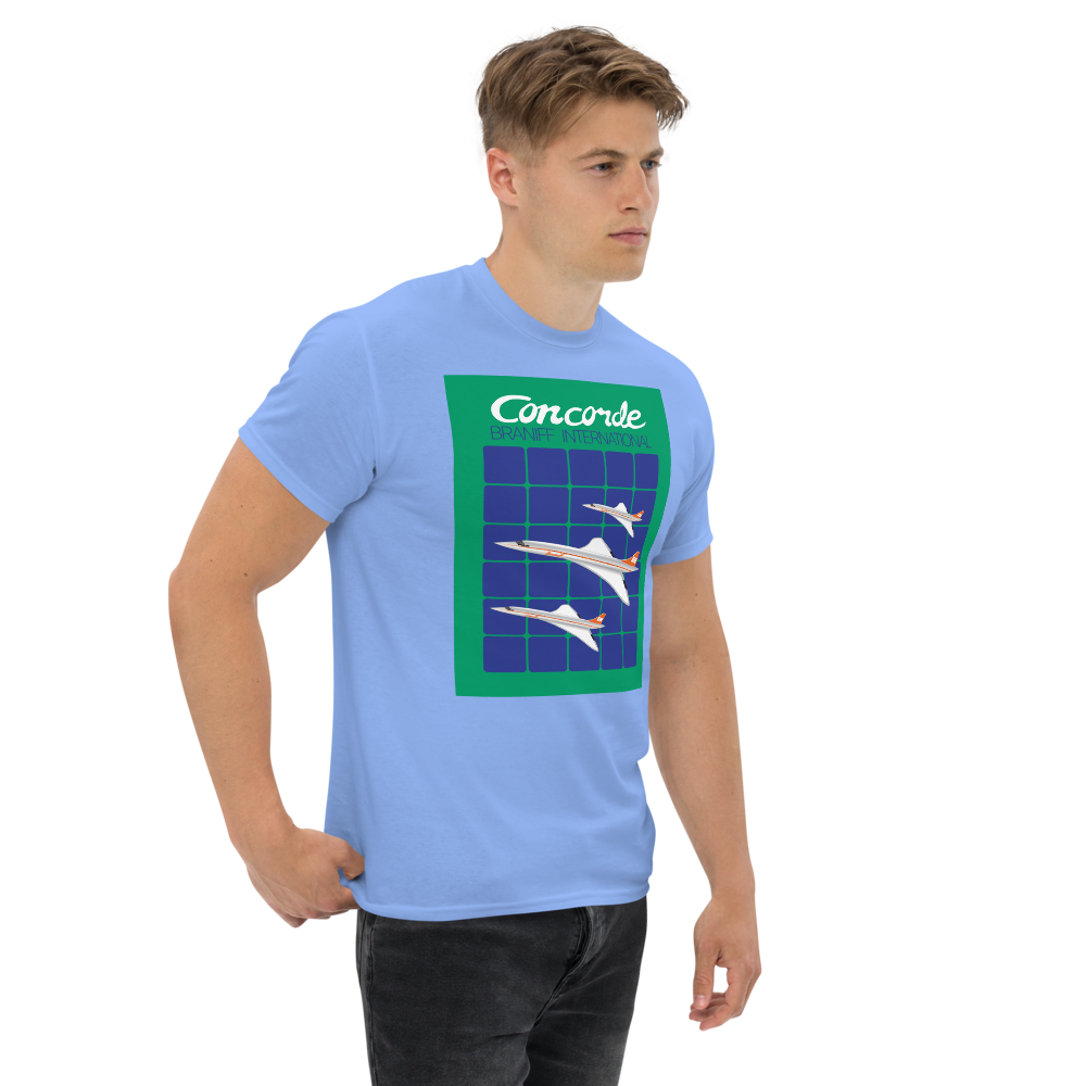 T-Shirt Shirt Short Sleeve by Gildan Men's Women's Braniff Concorde SST Inflight