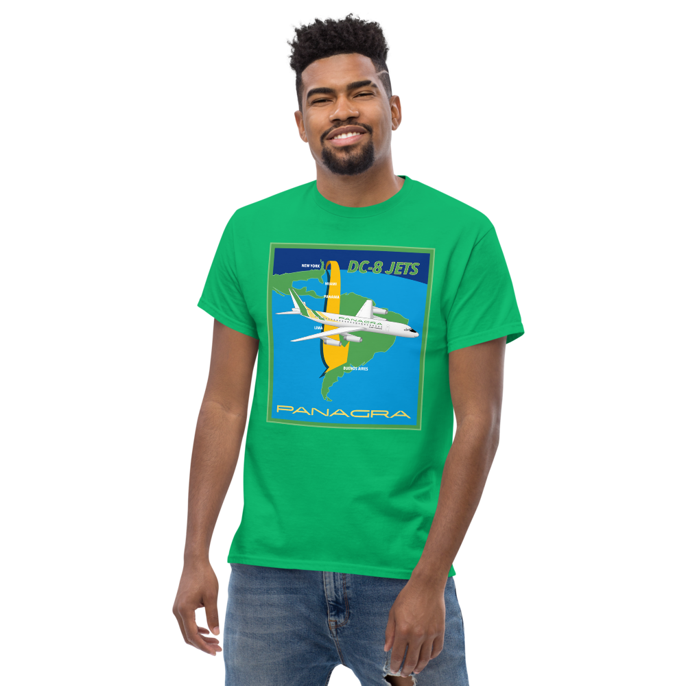 T-Shirt Shirt Short Sleeve Gildan Unisex Braniff Panagra McDonnell Douglas DC-8-62 Concept