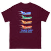 T-Shirt Basic Short Sleeve Mens Womens Braniff Boeing 727 Takeoff with Flying Colors 1971 Two Tone