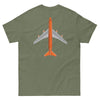 T-Shirt Shirt Short Sleeve by Gildan Men's Women's Braniff Boeing 747 Crew Logo with Jumbo Jet on Shirt Back