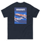 T-Shirt Shirt Short Sleeve by Gildan Braniff Flying Colors Boeing 727 Bicentennial Color Scheme on Shirt Back
