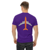 T-Shirt Shirt Short Sleeve by Gildan Men's Women's Braniff Boeing 747 Crew Logo with Jumbo Jet on Shirt Back