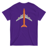 T-Shirt Shirt Short Sleeve by Gildan Men's Women's Braniff Boeing 747 Crew Logo with Jumbo Jet on Shirt Back