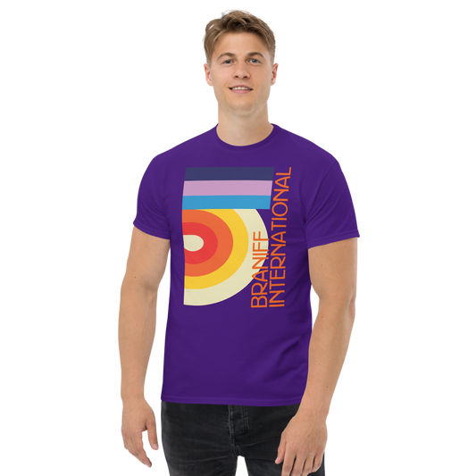 T-Shirt Shirt Short Sleeve by Gildan Men's Women's Braniff DFW Airport Swirl Design 1974