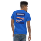 T-Shirt Shirt Short Sleeve by Gildan Braniff Flying Colors Boeing 727 Bicentennial Color Scheme on Shirt Back