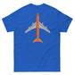 T-Shirt Shirt Short Sleeve by Gildan Men's Women's Braniff Boeing 747 Crew Logo with Jumbo Jet on Shirt Back