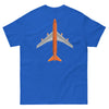 T-Shirt Shirt Short Sleeve by Gildan Men's Women's Braniff Boeing 747 Crew Logo with Jumbo Jet on Shirt Back