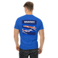 T-Shirt Shirt Short Sleeve by Gildan Braniff Flying Colors Boeing 727 Bicentennial Color Scheme on Shirt Back