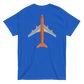 T-Shirt Shirt Short Sleeve by Gildan Men's Women's Braniff Boeing 747 Crew Logo with Jumbo Jet on Shirt Back
