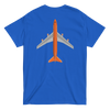 T-Shirt Shirt Short Sleeve by Gildan Men's Women's Braniff Boeing 747 Crew Logo with Jumbo Jet on Shirt Back