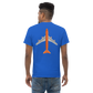 T-Shirt Shirt Short Sleeve by Gildan Men's Women's Braniff Boeing 747 Crew Logo with Jumbo Jet on Shirt Back