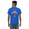 T-Shirt Shirt Short Sleeve by Gildan Men's Women's Braniff Boeing 747 Crew Logo with Jumbo Jet on Shirt Back