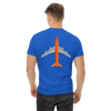 T-Shirt Shirt Short Sleeve by Gildan Men's Women's Braniff Boeing 747 Crew Logo with Jumbo Jet on Shirt Back