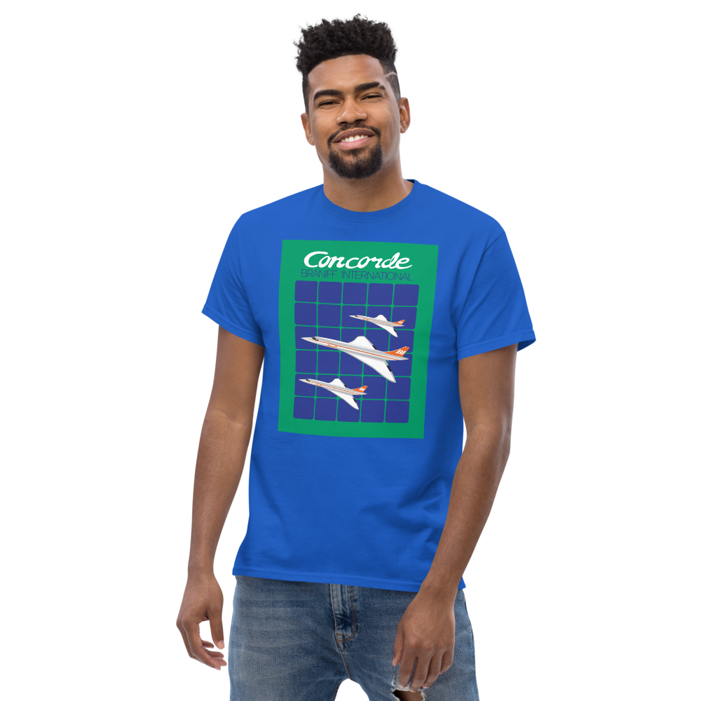 T-Shirt Shirt Short Sleeve by Gildan Men's Women's Braniff Concorde SST Inflight