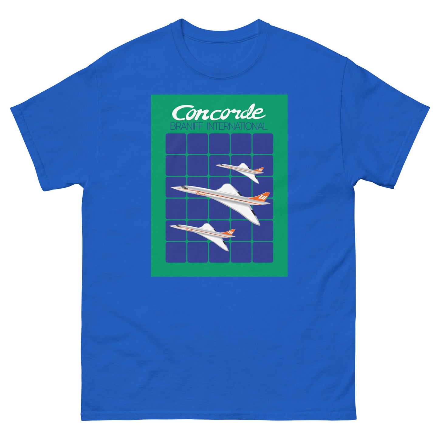 T-Shirt Shirt Short Sleeve by Gildan Men's Women's Braniff Concorde SST Inflight