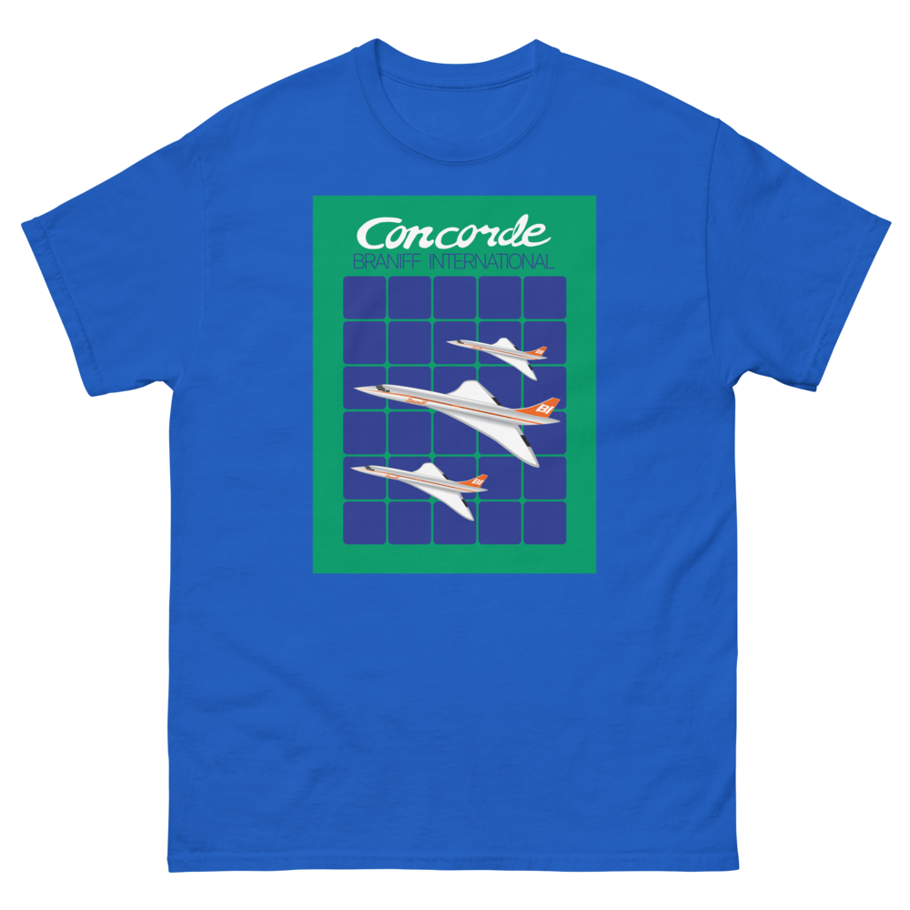 T-Shirt Shirt Short Sleeve by Gildan Men's Women's Braniff Concorde SST Inflight