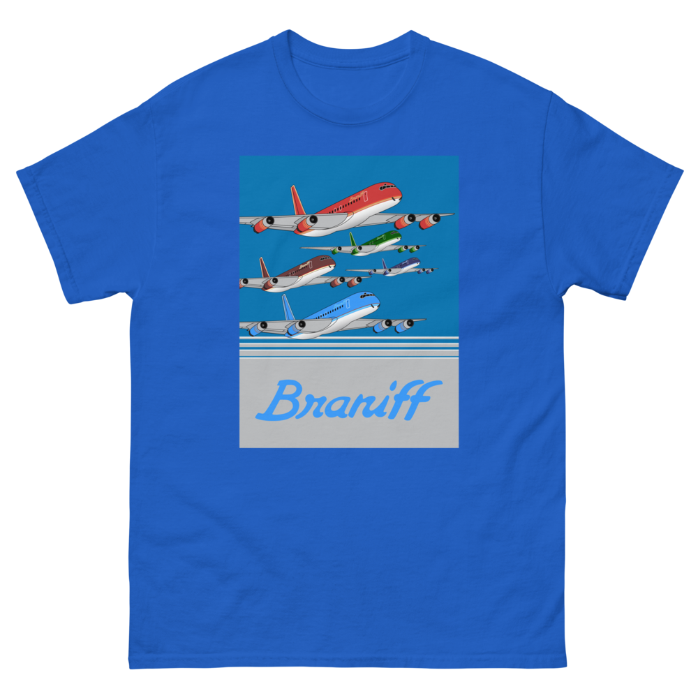 T-Shirt Shirt Short Sleeve by Gildan Braniff McDonnell Douglas DC-8-62 Inflight 1978 Ultra Color Scheme