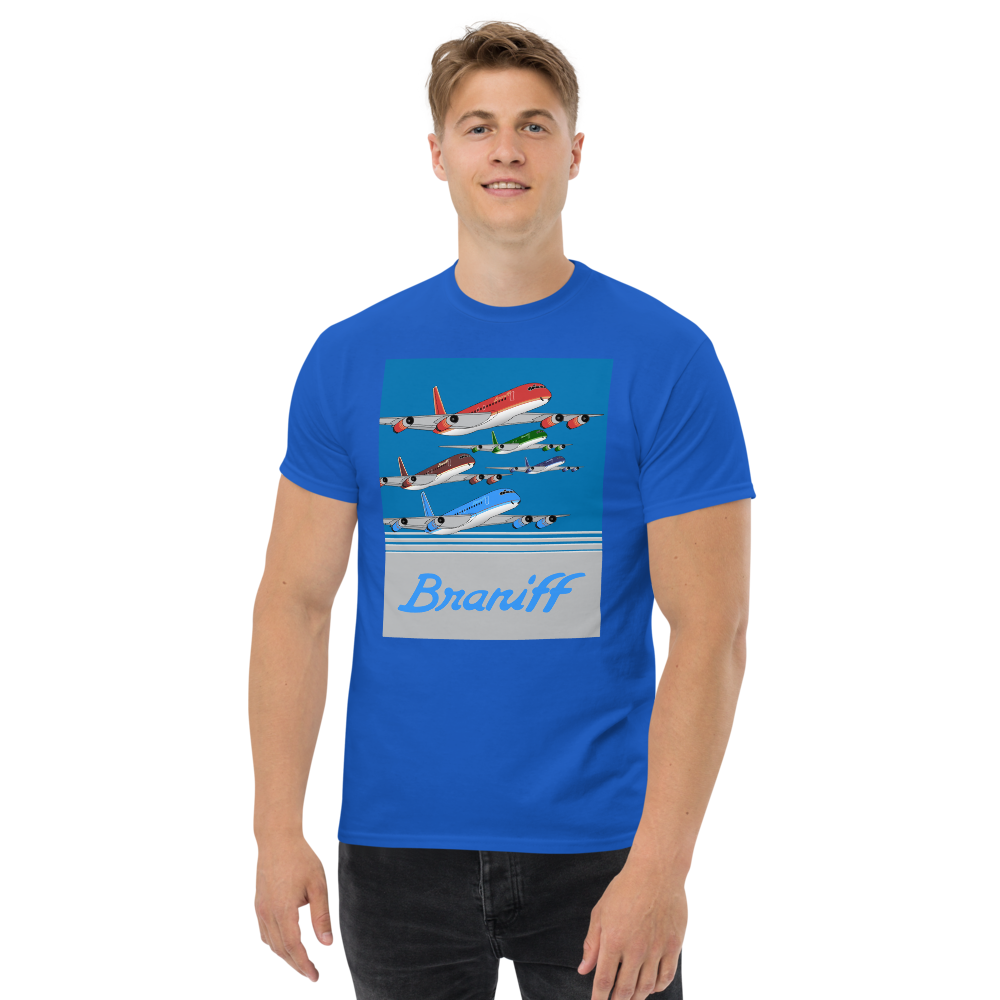 T-Shirt Shirt Short Sleeve by Gildan Braniff McDonnell Douglas DC-8-62 Inflight 1978 Ultra Color Scheme