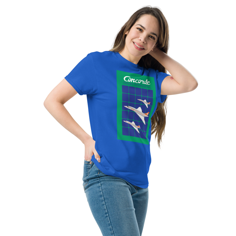 T-Shirt Shirt Short Sleeve by Gildan Men's Women's Braniff Concorde SST Inflight