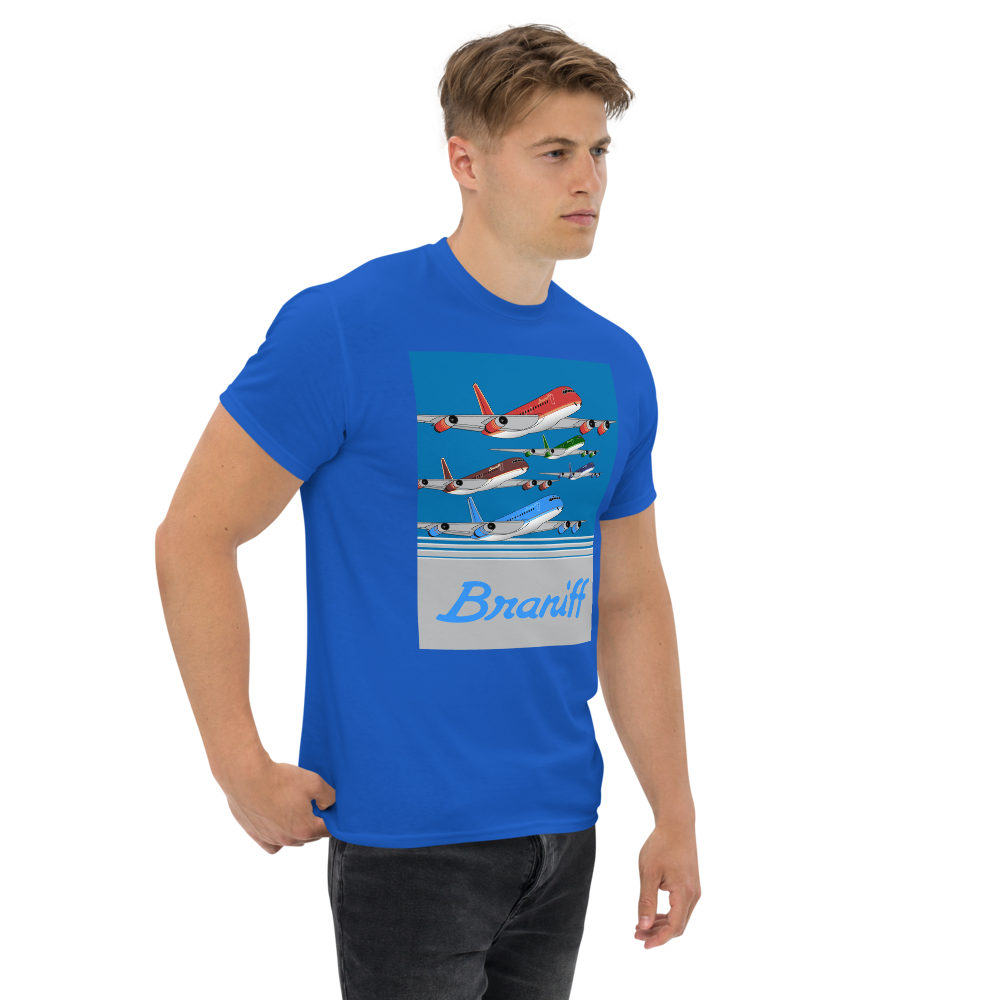 T-Shirt Shirt Short Sleeve by Gildan Braniff McDonnell Douglas DC-8-62 Inflight 1978 Ultra Color Scheme