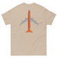 T-Shirt Shirt Short Sleeve by Gildan Men's Women's Braniff Boeing 747 Crew Logo with Jumbo Jet on Shirt Back