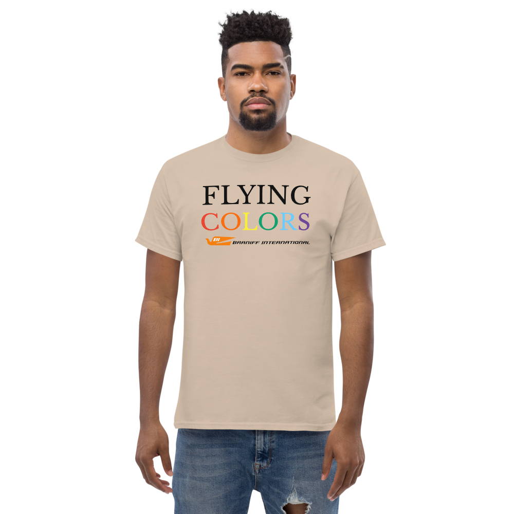 T-Shirt Shirt Short Sleeve by Gildan Men's Women's Braniff Flying Colors with Bluebird of Happiness
