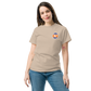 T-Shirt Shirt Short Sleeve by Gildan Men's Women's Braniff Boeing 747 Crew Logo with Jumbo Jet on Shirt Back