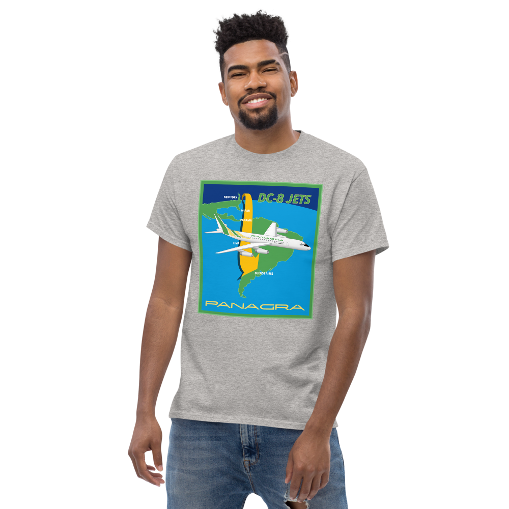 T-Shirt Shirt Short Sleeve Gildan Unisex Braniff Panagra McDonnell Douglas DC-8-62 Concept