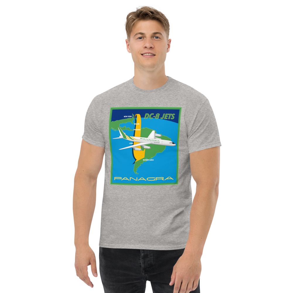 T-Shirt Shirt Short Sleeve Gildan Unisex Braniff Panagra McDonnell Douglas DC-8-62 Concept