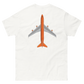 T-Shirt Shirt Short Sleeve by Gildan Men's Women's Braniff Boeing 747 Crew Logo with Jumbo Jet on Shirt Back