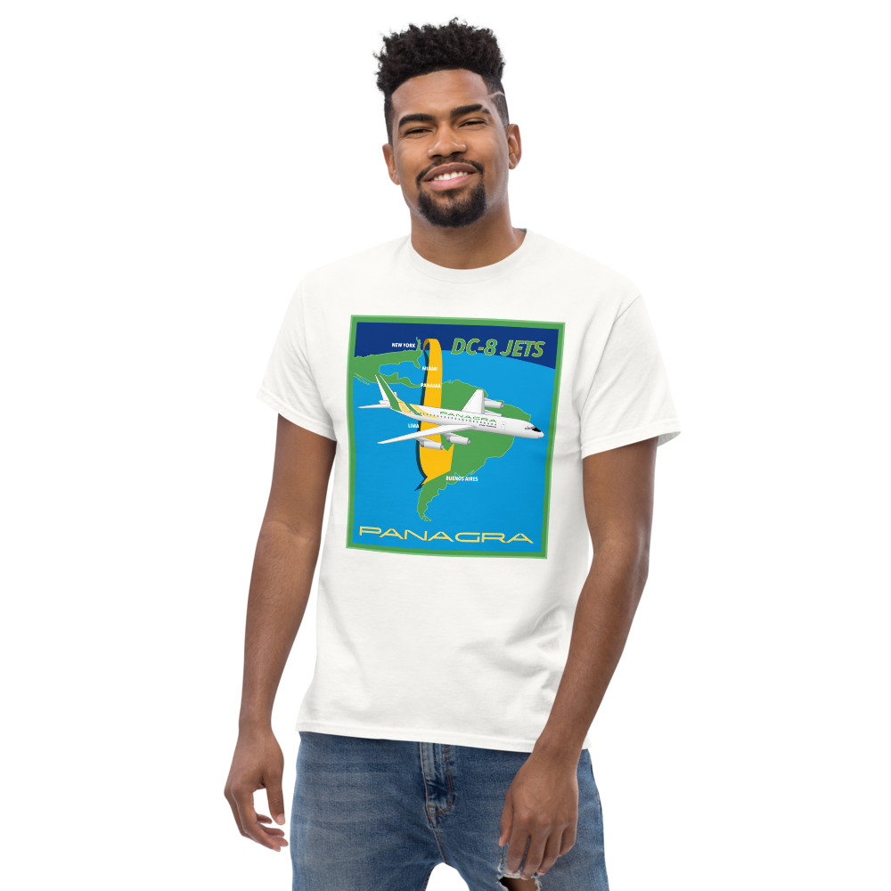 T-Shirt Shirt Short Sleeve Gildan Unisex Braniff Panagra McDonnell Douglas DC-8-62 Concept