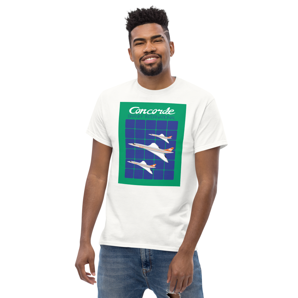 T-Shirt Shirt Short Sleeve by Gildan Men's Women's Braniff Concorde SST Inflight